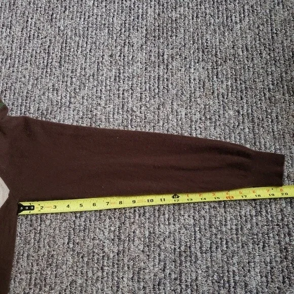 McGeorge Scotland 100% Cashmere Sweater Argyle Brown Green Beige - Medium